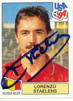 Lorenzo Staelens  Belgien  Panini  WM 1994  Sticker original signiert 