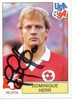 Dominique Herr  Schweiz  Panini  WM 1994  Sticker original signiert 