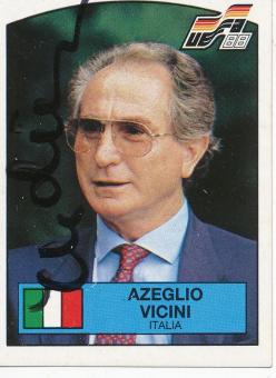 Azeglio Vicini † 2018  Italien  Panini  EM 1988  Sticker original signiert 