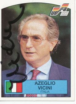 Azeglio Vicini † 2018  Italien  Panini  EM 1988  Sticker original signiert 
