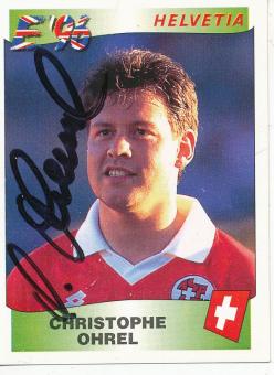 Christophe Ohrel  Schweiz  Panini  EM 1996  Sticker original signiert 