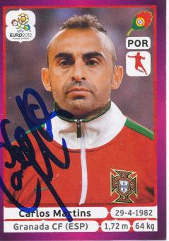 Carlos Martins  Portugal  Panini  EM 2012  Sticker original signiert 