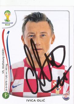 Ivica Olic  Kroatien  WM 2014 Panini Sticker original signiert 