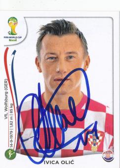 Ivica Olic  Kroatien  WM 2014 Panini Sticker original signiert 
