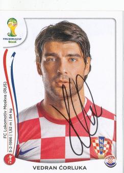 Vedran Corluka  Kroatien  WM 2014 Panini Sticker original signiert 