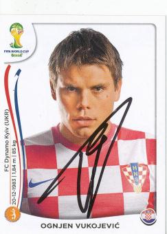 Ognjen Vukojevic  Kroatien  WM 2014 Panini Sticker original signiert 