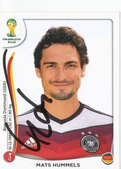 Mats Hummels  DFB  WM 2014 Panini Sticker original signiert 