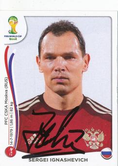 Sergei Ignashevich  Rußland  WM 2014 Panini Sticker original signiert 