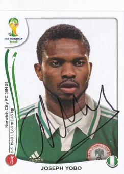 Joseph Yobo  Nigeria  WM 2014 Panini Sticker original signiert 
