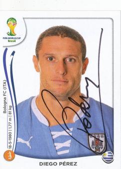 Diego Perez  Uruguay  WM 2014 Panini Sticker original signiert 