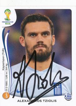Alexandros Tziolis  Griechenland  WM 2014 Panini Sticker original signiert 