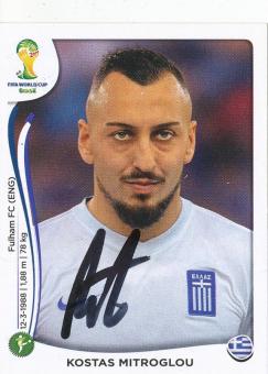 Kostas Mitroglou  Griechenland  WM 2014 Panini Sticker original signiert 