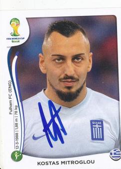 Kostas Mitroglou  Griechenland  WM 2014 Panini Sticker original signiert 