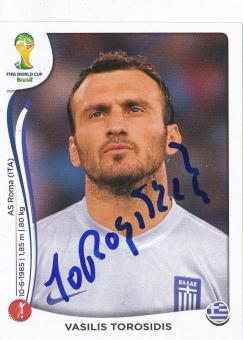 Vasilis Torosidis  Griechenland  WM 2014 Panini Sticker original signiert 