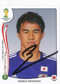 Shinji Okazaki  Japan  WM 2014 Panini Sticker original signiert 