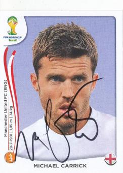Michael Carrick  England  WM 2014 Panini Sticker original signiert 