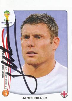James Milner  England  WM 2014 Panini Sticker original signiert 