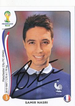 Samir Nasri  Frankreich  WM 2014 Panini Sticker original signiert 