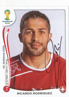 Ricardo Rodriguez  Schweiz  WM 2014 Panini Sticker original signiert 