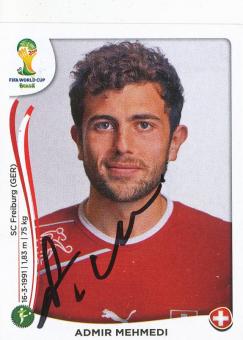Admir Mehmedi  Schweiz  WM 2014 Panini Sticker original signiert 