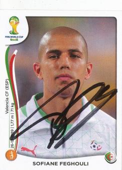 Sofiane Feghouli  Algerien  WM 2014 Panini Sticker original signiert 