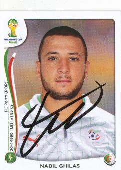 Nabil Ghilas  Algerien  WM 2014 Panini Sticker original signiert 