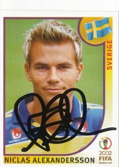 Niclas Alexandersson  Schweden  Panini  WM 2002  Sticker original signiert 