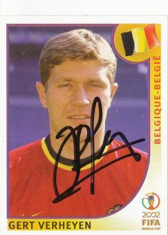 Gert Verheyen  Belgien  Panini  WM 2002  Sticker original signiert 