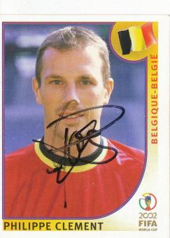 Philippe Clement  Belgien  Panini  WM 2002  Sticker original signiert 