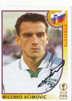 Milenko Acimovic  Slowenien  Panini  WM 2002  Sticker original signiert 