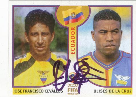 Ulises De La Cruz  Ecuador  Panini  WM 2002  Sticker original signiert 