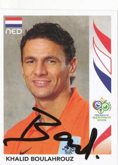 Khalid Boulahrouz  Holland  Panini  WM 2006  Sticker original signiert 