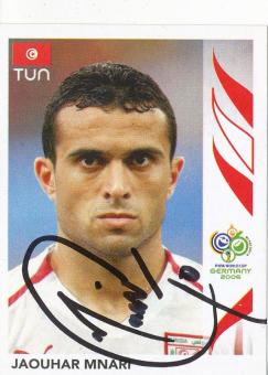 Jaouhar Mnari  Tunesien  Panini  WM 2006  Sticker original signiert 