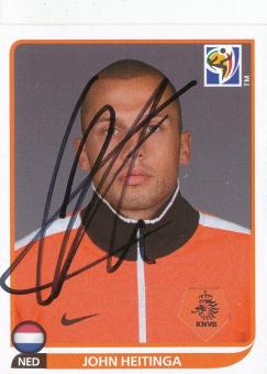 John Heitinga  Holland  Panini  WM 2010  Sticker original signiert 