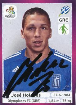 Jose Holebas  Griechenland  Panini  EM 2012  Sticker original signiert 