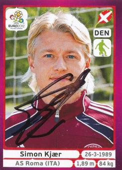 Simon Kjaer  Dänemark  Panini  EM 2012  Sticker original signiert 