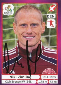 Niki Zimling  Dänemark  Panini  EM 2012  Sticker original signiert 