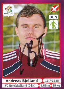 Andreas Bjelland  Dänemark  Panini  EM 2012  Sticker original signiert 