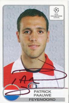 Patrick Paauwe  Feyenoord Rotterdam  2001/2002  Panini  CL  Sticker original signiert 