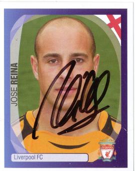Jose Reina  FC Liverpool   2007/2008  Panini  CL  Sticker original signiert 