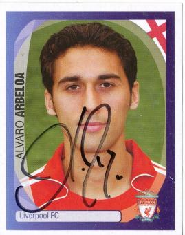Alvaro Arbeloa  FC Liverpool   2007/2008  Panini  CL  Sticker original signiert 