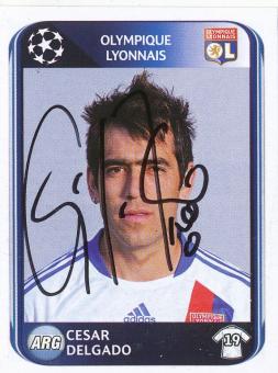 Cesar Delgado  Olympique Lyon  2010/2011  Panini  CL  Sticker original signiert 