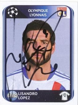 Lisandro Lopez  Olympique Lyon  2010/2011  Panini  CL  Sticker original signiert 