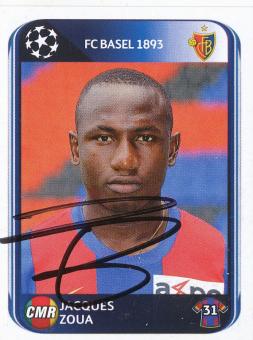 Jacques Zoua  FC Basel  2010/2011  Panini  CL  Sticker original signiert 