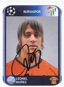 Leonel Nunez  Bursaspor  2010/2011  Panini  CL  Sticker original signiert 