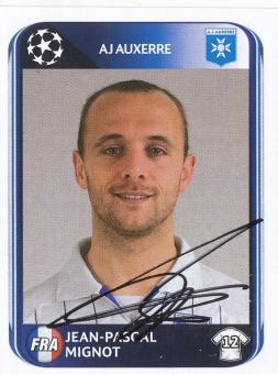 Jean Pascal Mignot  AJ Auxerre  2010/2011  Panini  CL  Sticker original signiert 