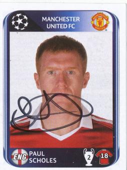 Paul Scholes  Manchester United  2010/2011  Panini  CL  Sticker original signiert 