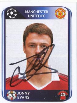 Jonny Evans  Manchester United  2010/2011  Panini  CL  Sticker original signiert 