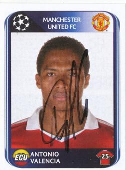 Antonio Valencia  Manchester United  2010/2011  Panini  CL  Sticker original signiert 