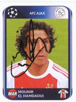 Mounir El Hamdaoui  Ajax Amsterdam 2010/2011  Panini  CL  Sticker original signiert 